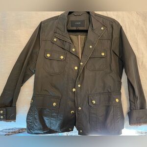 J. Crew Women's Brown Utility Jacket with Gold Accents